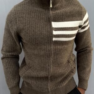 The Urbane Stripe-Sleeve Jacket